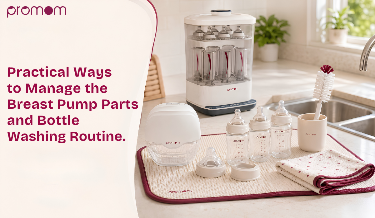 Practical ways to manage the breast pump parts and bottle washing routine.