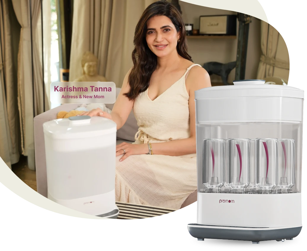 Karishma Tanna, Actress & New Mom, with the Promom 6-in-1 Bottle Sterilizer